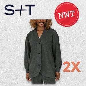 *⬇️🇨🇦🆕*NWT* SMASH + TESS | 2XL | MAYA CARDIGAN IN CHARCOAL MIX